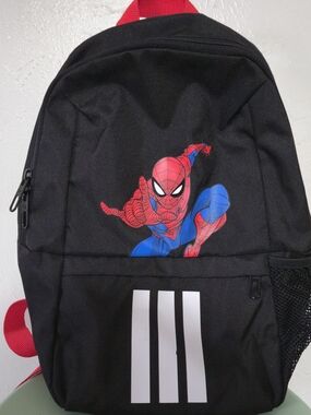adidas Black Backpack with Red & Blue Spider-Man Graphic